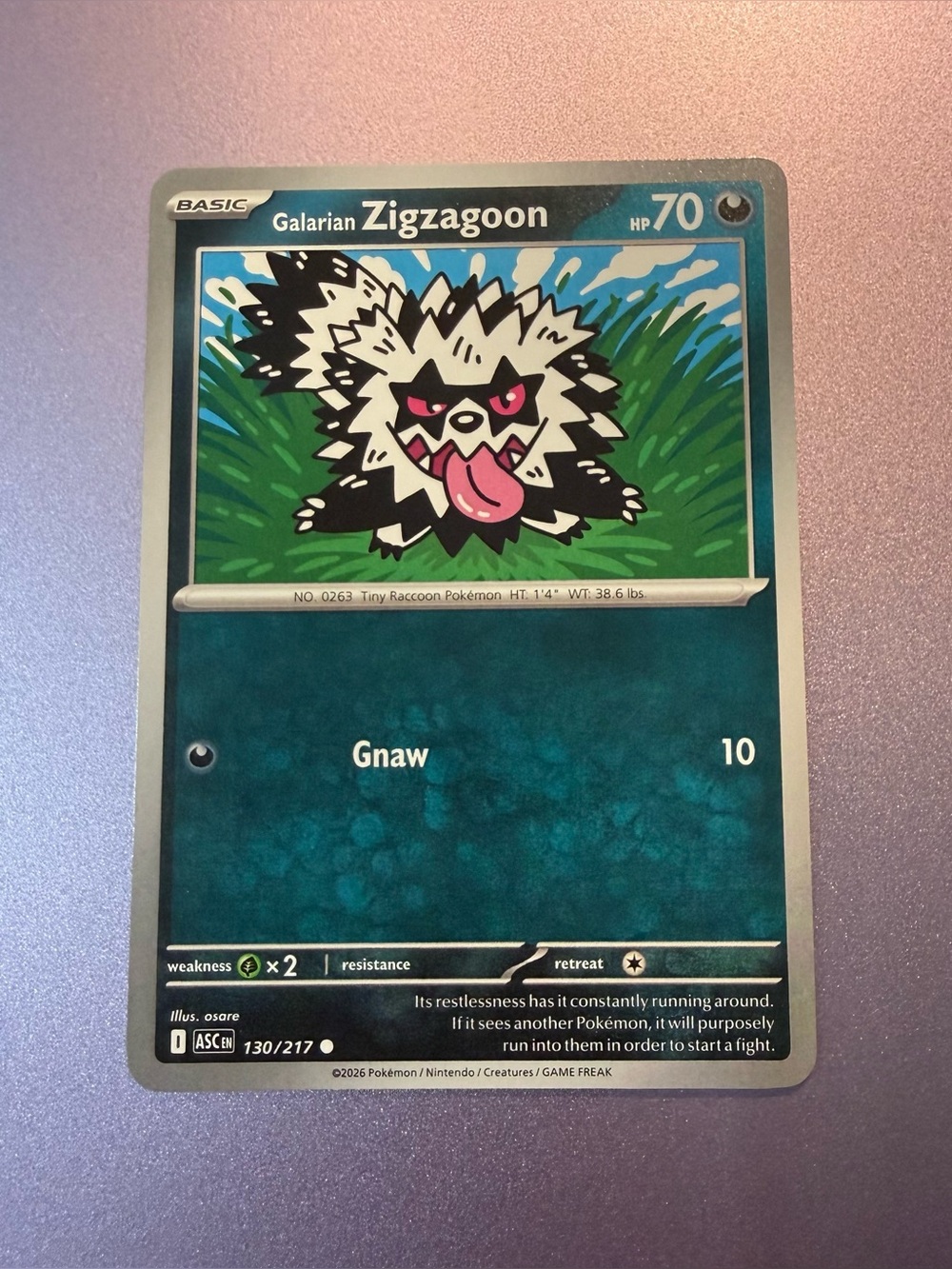 Pokemon TCG Galarian Zigzagoon 130/217